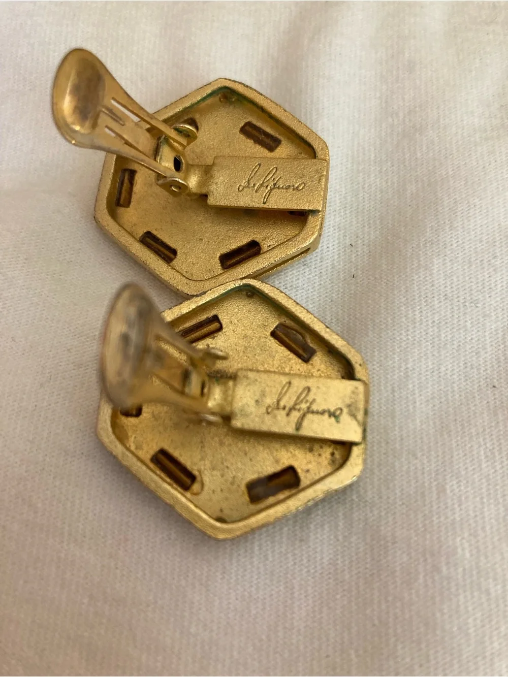 Gianni de Liguoro Signed Italian Designer Vintage Runway Clip on Earrings